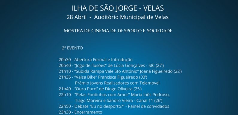 Auditório Municipal recebe evento “Cinema de Desporto Azores 2023”