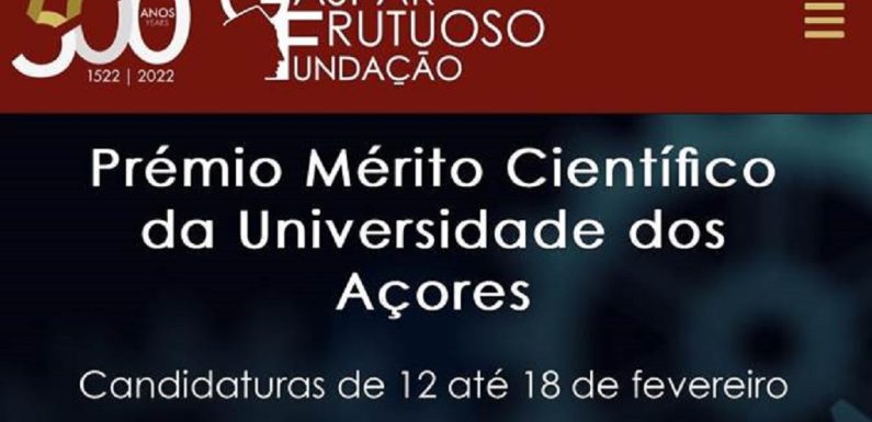 Prémio Mérito Científico da Universidade dos Açores | candidaturas até 18 fevereiro